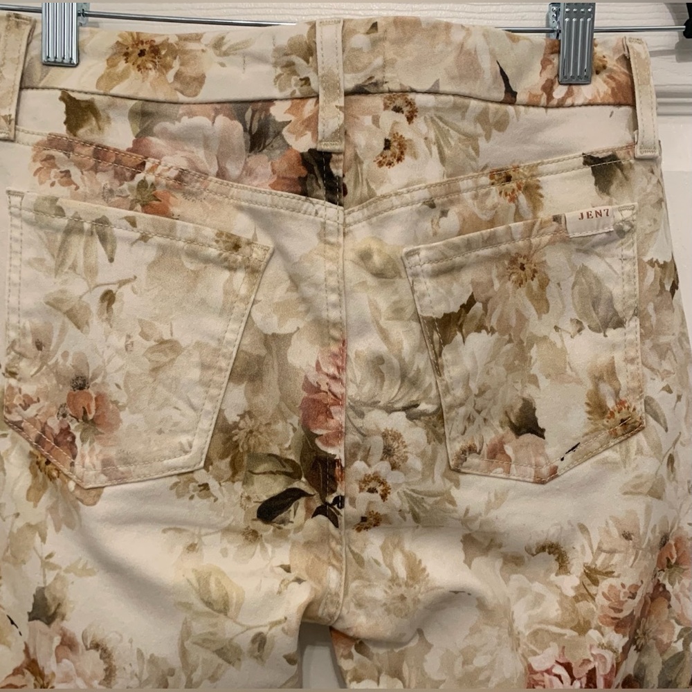 7 For All Mankind Floral Print Ankle Skinny Jeans/Pants•EUC•Sz. 2 - Picture 4 of 14
